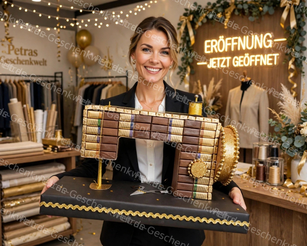 Große Pralinen Nähmaschine zum Geburtstag